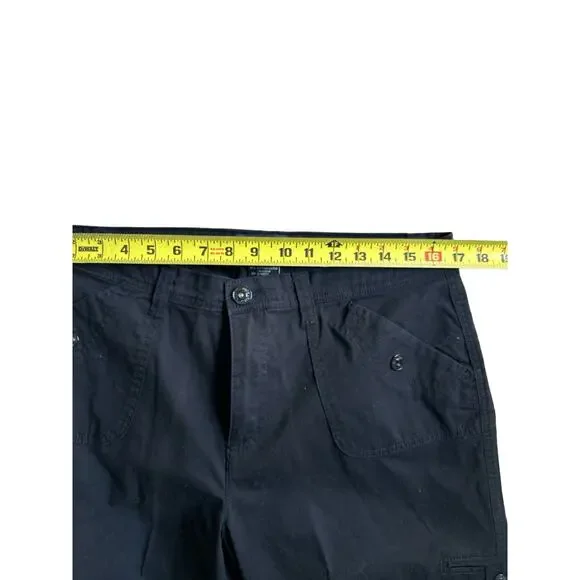 Jones New York Black Ladies Cargo Type Pants Elastic Tie Legs Size 12 Super Cute - Picture 2 of 7